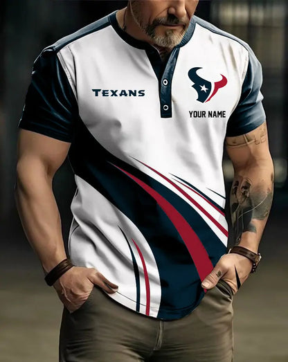 LIMITED EDITION - NEW CUSTOMIZED NFL15 HTT HOUSTON TEXANS POLO SHIRT