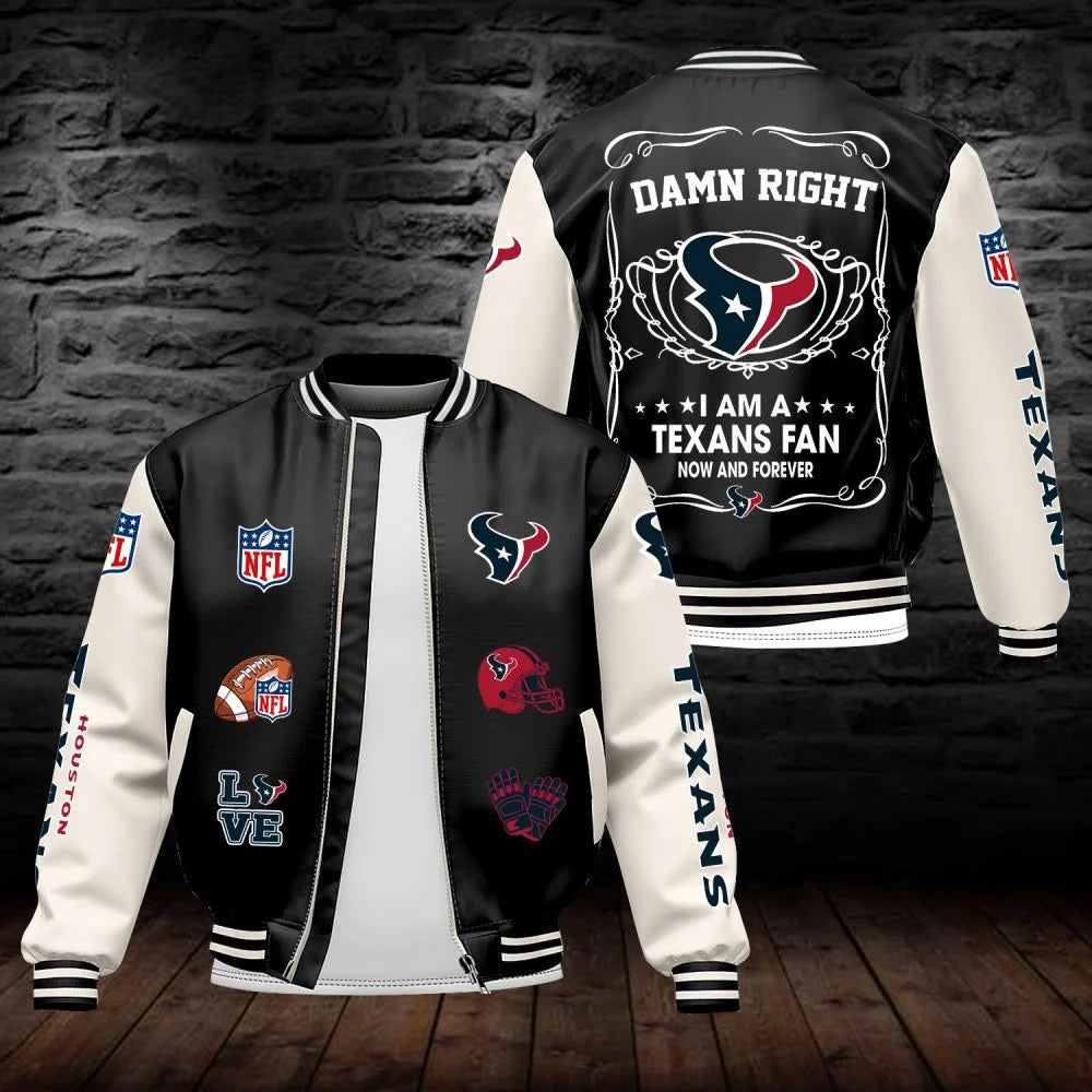 LIMITED EDITION - NEW CUSTOMIZED NFL15 HTT HOUSTON TEXANS LEATHER BOMBER JACKET