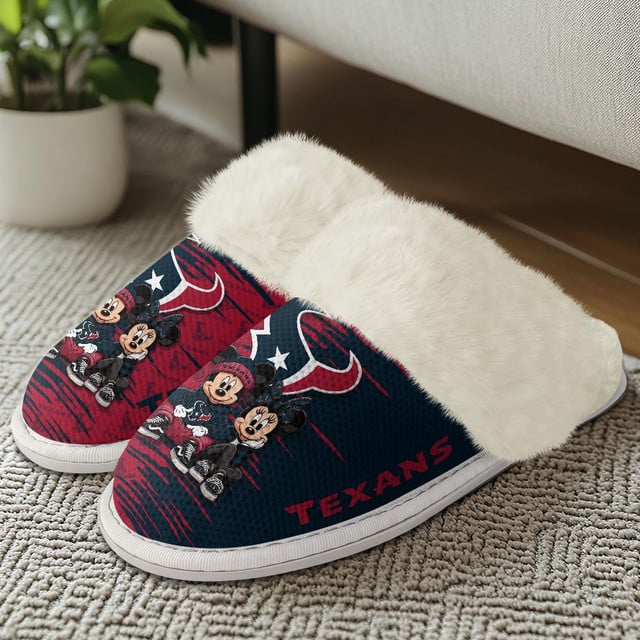 [SPECIAL OFFER] NEW CUSTOMIZED NFL15 HTT HOUSTON TEXANS COTTON SLIPPERS