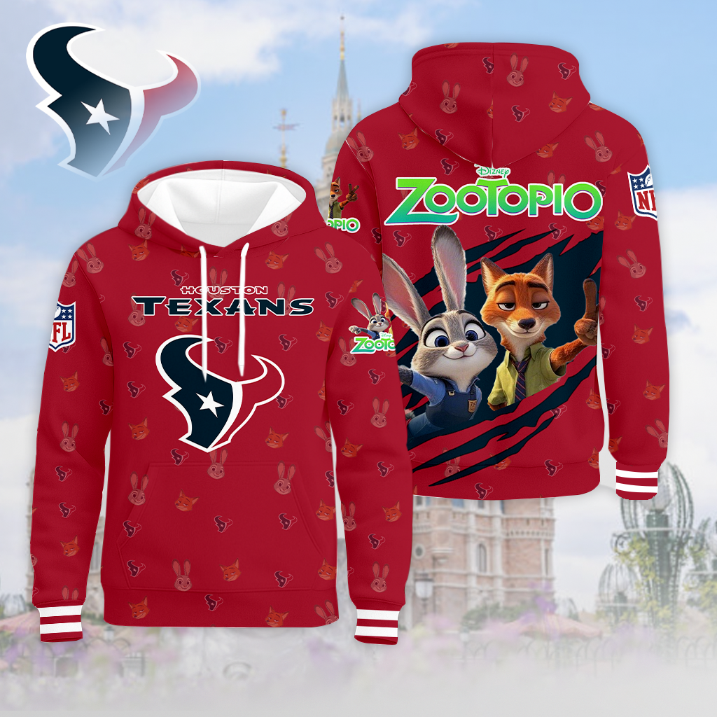 LIMITED EDITION - NEW CUSTOMIZED NFL15 HTT HOUSTON TEXANS & ZOOTOPIA UNISEX T-SHIRT, POLO, HOODIE & JACKETS