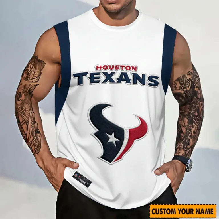LIMITED EDITION - NEW CUSTOMIZED NFL15 HTT HOUSTON TEXANS TANKTOP & GYM SHIRT