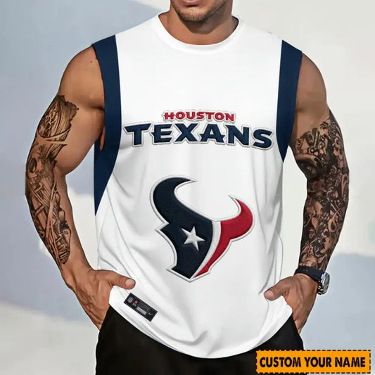 LIMITED EDITION - NEW CUSTOMIZED NFL15 HTT HOUSTON TEXANS TANKTOP & GYM SHIRT