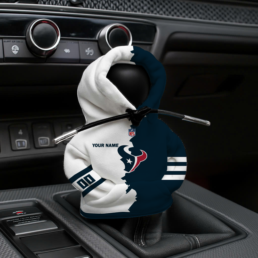 LIMITED EDITION - NEW CUSTOMIZED NFL15 HTT HOUSTON TEXANS CAR HOODIE SHIFT KNOB