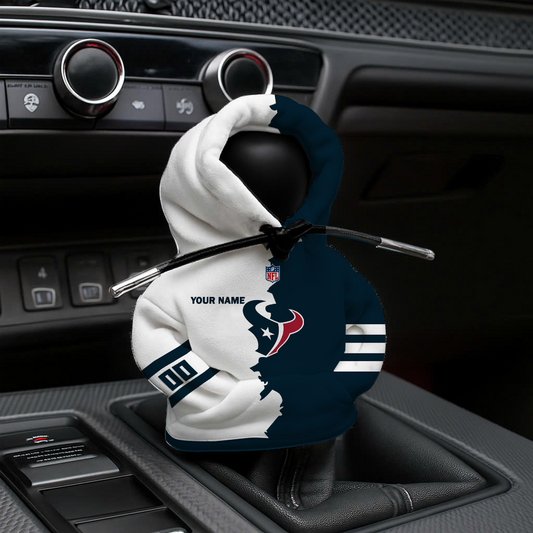 LIMITED EDITION - NEW CUSTOMIZED NFL15 HTT HOUSTON TEXANS CAR HOODIE SHIFT KNOB