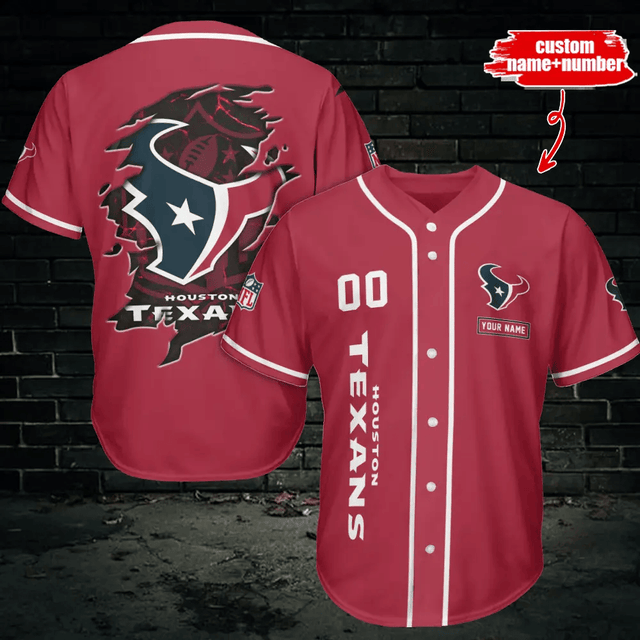 LIMITED EDITION - NEW CUSTOMIZED NFL15 HTT HOUSTON TEXANS BASEBALL JERSEY
