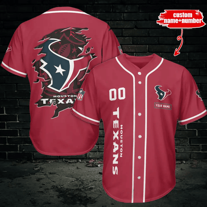 LIMITED EDITION - NEW CUSTOMIZED NFL15 HTT HOUSTON TEXANS BASEBALL JERSEY