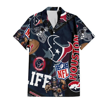 LIMITED EDITION - NEW CUSTOMIZED NFL15 HTT HOUSTON TEXANS UNISEX HAWAIIAN SHIRT & SHORTS SET