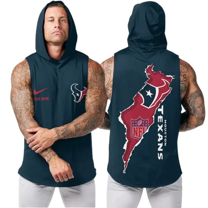 LIMITED EDITION - NEW CUSTOMIZED NFL15 HTT HOUSTON TEXANS HOODED TANK TOP