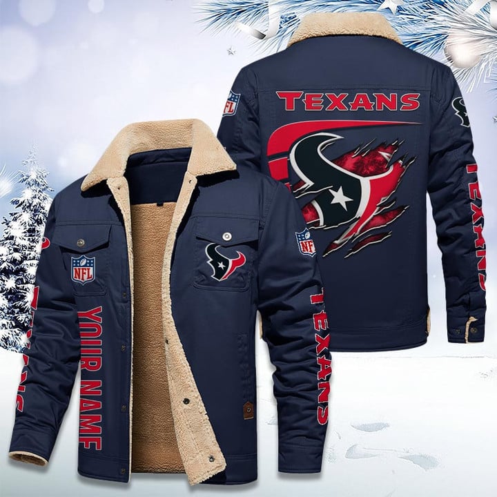 LIMITED EDITION - NEW CUSTOMIZED NFL15 HTT HOUSTON TEXANS FLEECE JACKET