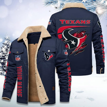 LIMITED EDITION - NEW CUSTOMIZED NFL15 HTT HOUSTON TEXANS FLEECE JACKET
