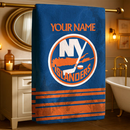LIMITED EDITION - NEW CUSTOMIZED NHL25 NYI NEW YORK ISLANDERS BEACH & BATH TOWEL