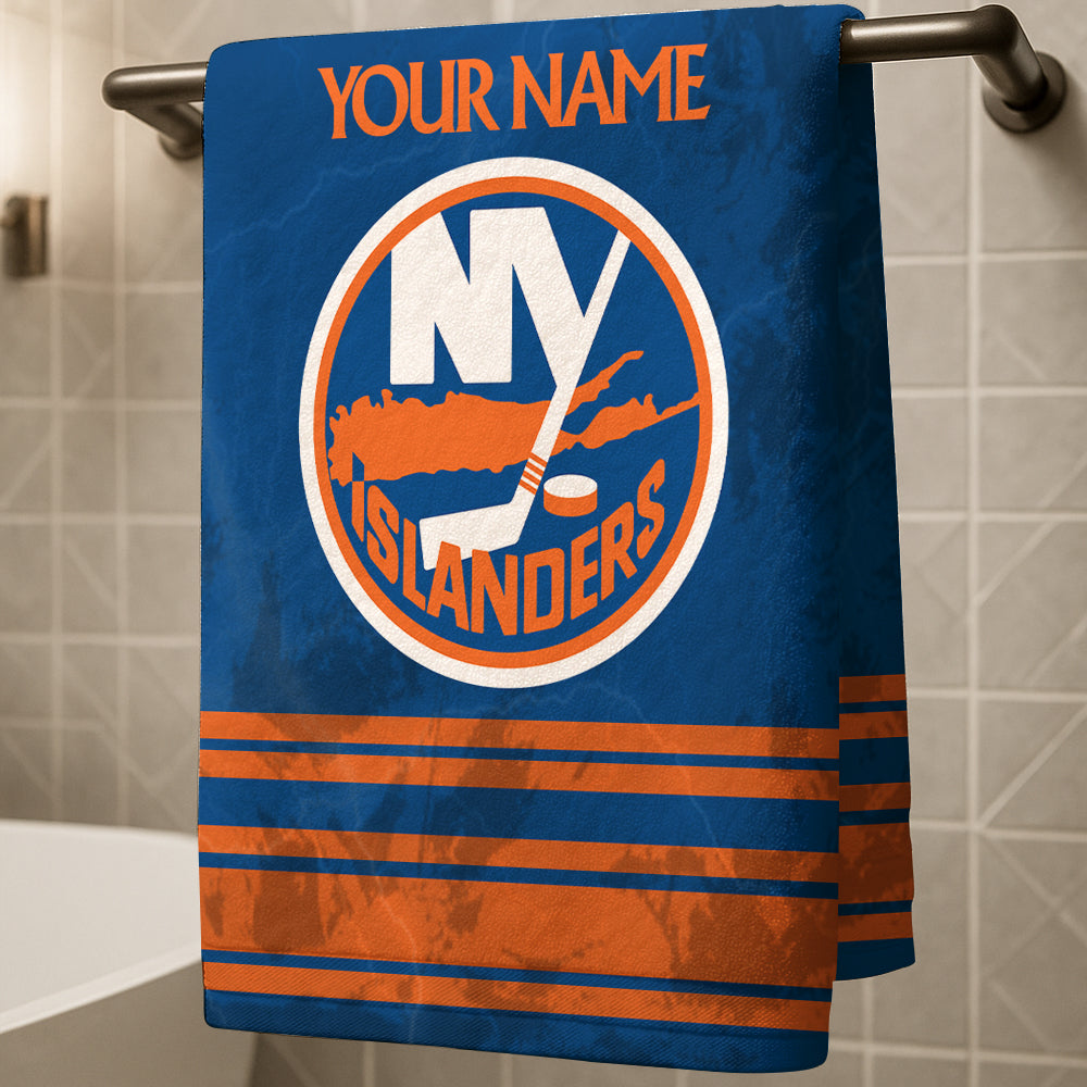 LIMITED EDITION - NEW CUSTOMIZED NHL25 NYI NEW YORK ISLANDERS BEACH & BATH TOWEL