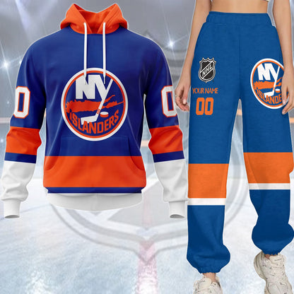 LIMITED EDITION - NEW CUSTOMIZED NHL25 NYI NEW YORK ISLANDERS COMBO HOODIE & LONGPANTS