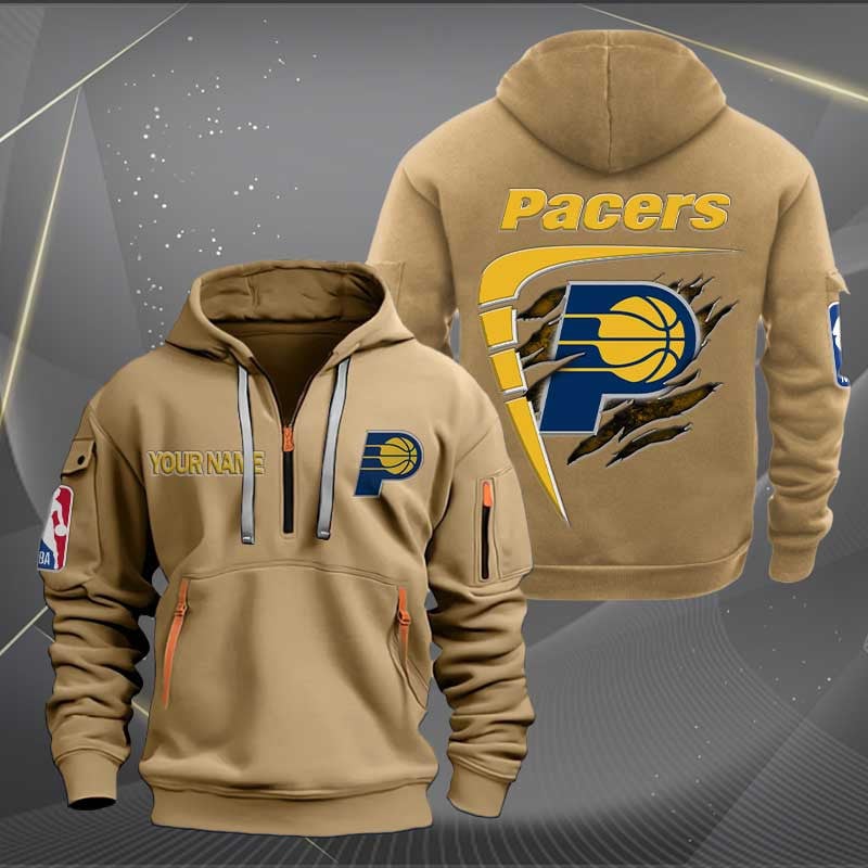 [HOT DEAL] NEW CUSTOMIZED NBA06 IP INDIANA PACERS QUARTER ZIP HOODIE