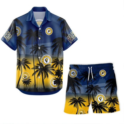 LIMITED EDITION - NEW CUSTOMIZED NBA06 IPA INDIANA PACERS UNISEX HAWAIIAN SHIRT & SHORTS SET