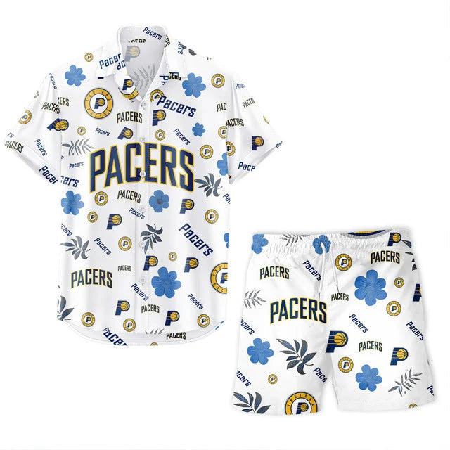 LIMITED EDITION - NEW CUSTOMIZED NBA06 IPA INDIANA PACERS UNISEX HAWAIIAN SHIRT & SHORTS SET