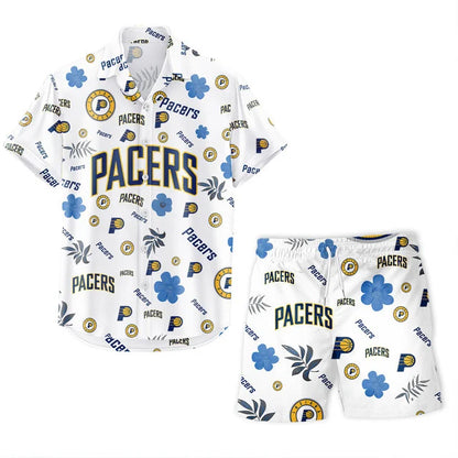 LIMITED EDITION - NEW CUSTOMIZED NBA06 IPA INDIANA PACERS UNISEX HAWAIIAN SHIRT & SHORTS SET