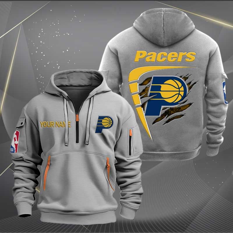 [HOT DEAL] NEW CUSTOMIZED NBA06 IP INDIANA PACERS QUARTER ZIP HOODIE