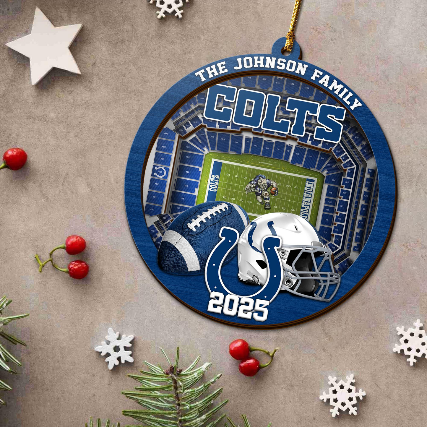 LIMITED EDITION - NEW CUSTOMIZED NFL17 IDC INDIANAPOLIS COLTS ORNAMENT