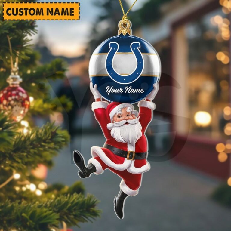 LIMITED EDITION - NEW CUSTOMIZED NFL17 IDC INDIANAPOLIS COLTS CHRISTMAS ACRYLIC ORNAMENT