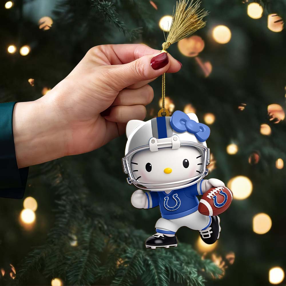 LIMITED EDITION - NEW CUSTOMIZED NFL17 IDC INDIANAPOLIS COLTS HELLO KITTY ACRYLIC ORNAMENT