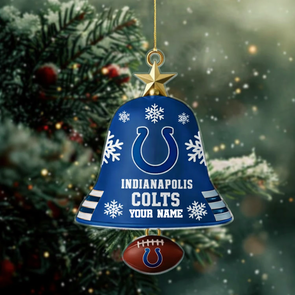 LIMITED EDITION - NEW CUSTOMIZED NFL17 IDC INDIANAPOLIS COLTS ACRYLIC CHRISTMAS BELL ORNAMENT