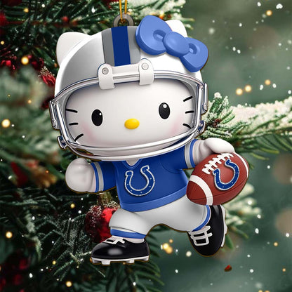 LIMITED EDITION - NEW CUSTOMIZED NFL17 IDC INDIANAPOLIS COLTS HELLO KITTY ACRYLIC ORNAMENT