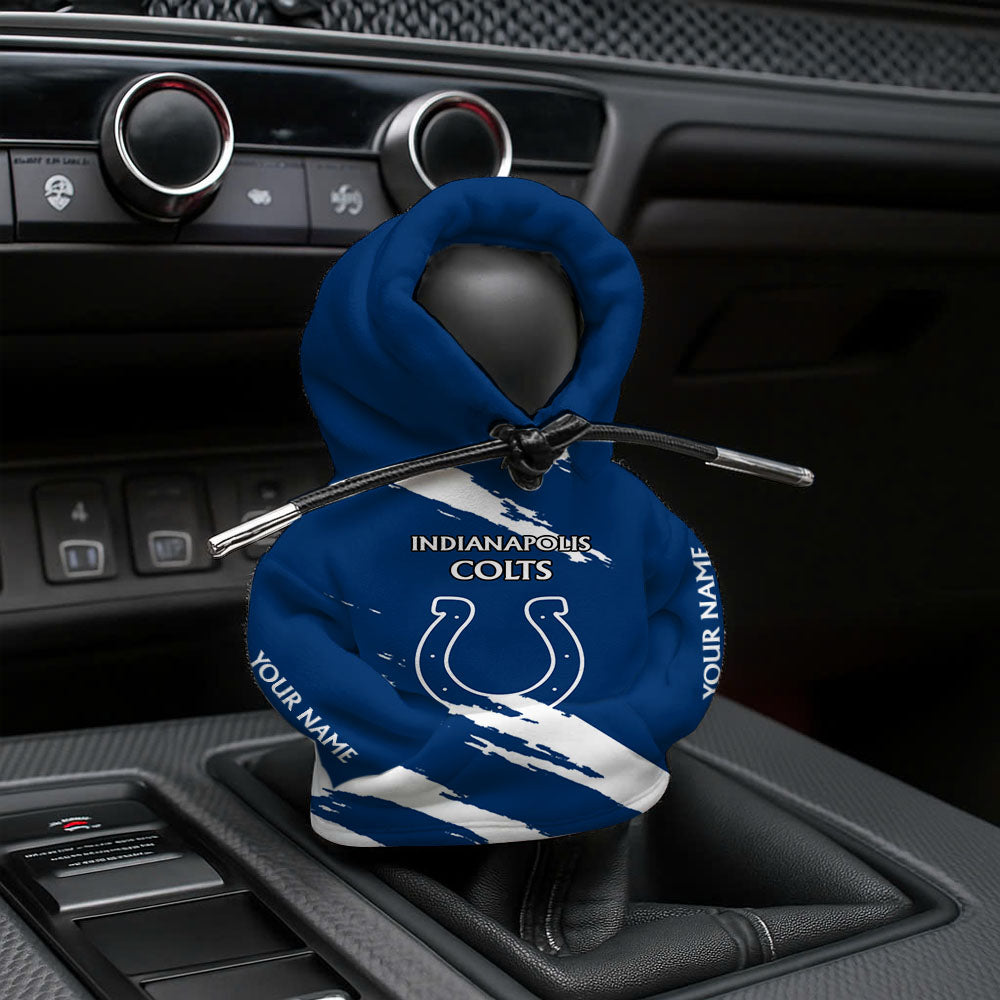 LIMITED EDITION - NEW CUSTOMIZED NFL17 IDC INDIANAPOLIS COLTS CAR HOODIE SHIFT KNOB COVER
