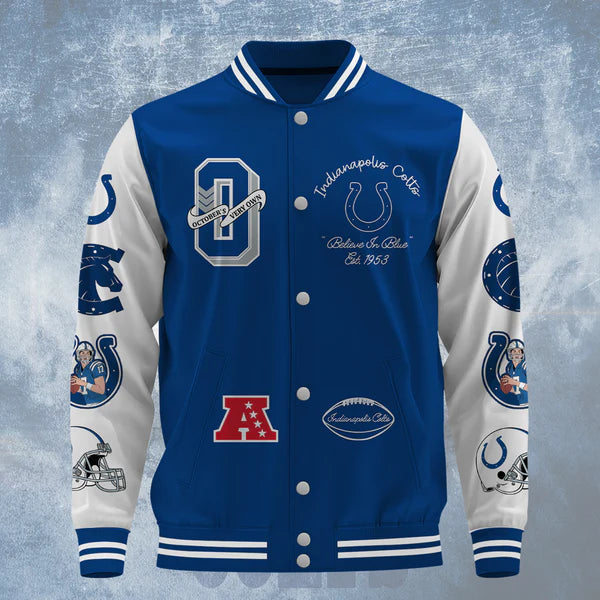 LIMITED EDITION - NEW CUSTOMIZED NFL17 IDC INDIANAPOLIS COLTS BASEBALL JACKET
