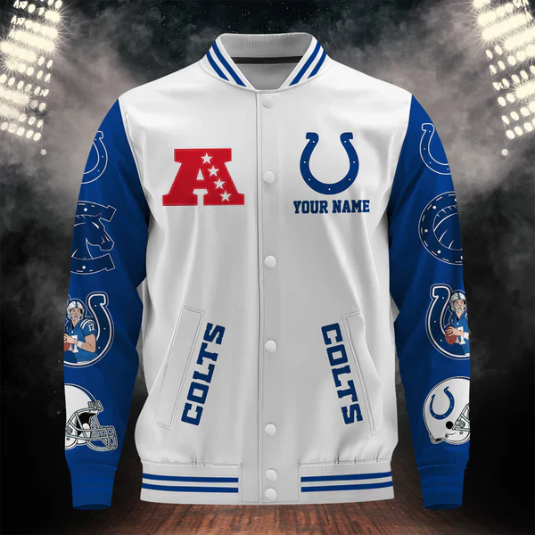 LIMITED EDITION - NEW CUSTOMIZED NFL17 IDC INDIANAPOLIS COLTS BASEBALL JACKET