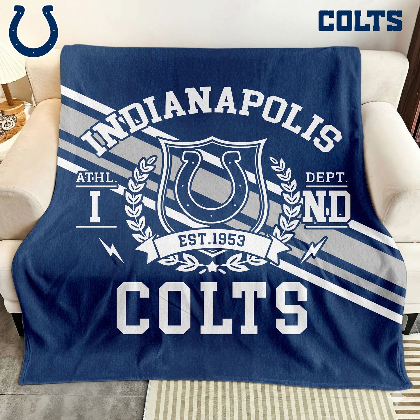 LIMITED EDITION - NEW CUSTOMIZED NFL17 IDC INDIANAPOLIS COLTS NORMAL & FLEECE BLANKET
