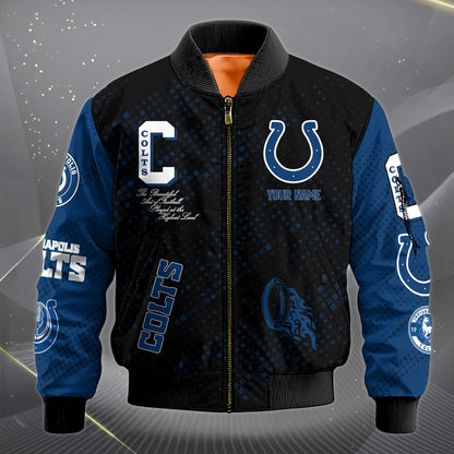 LIMITED EDITION - NEW CUSTOMIZED NFL17 IDC INDIANAPOLIS COLTS SATIN VARSITY JACKET & LONG PANTS