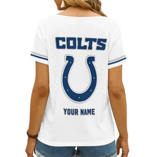 LIMITED EDITION - NEW CUSTOMIZED NFL17 IDC INDIANAPOLIS COLTS V-NECK FEMALE SHIRT