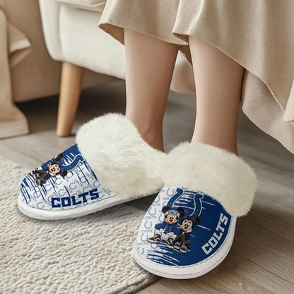 [SPECIAL OFFER] NEW CUSTOMIZED NFL17 IDC INDIANAPOLIS COLTS COTTON SLIPPERS