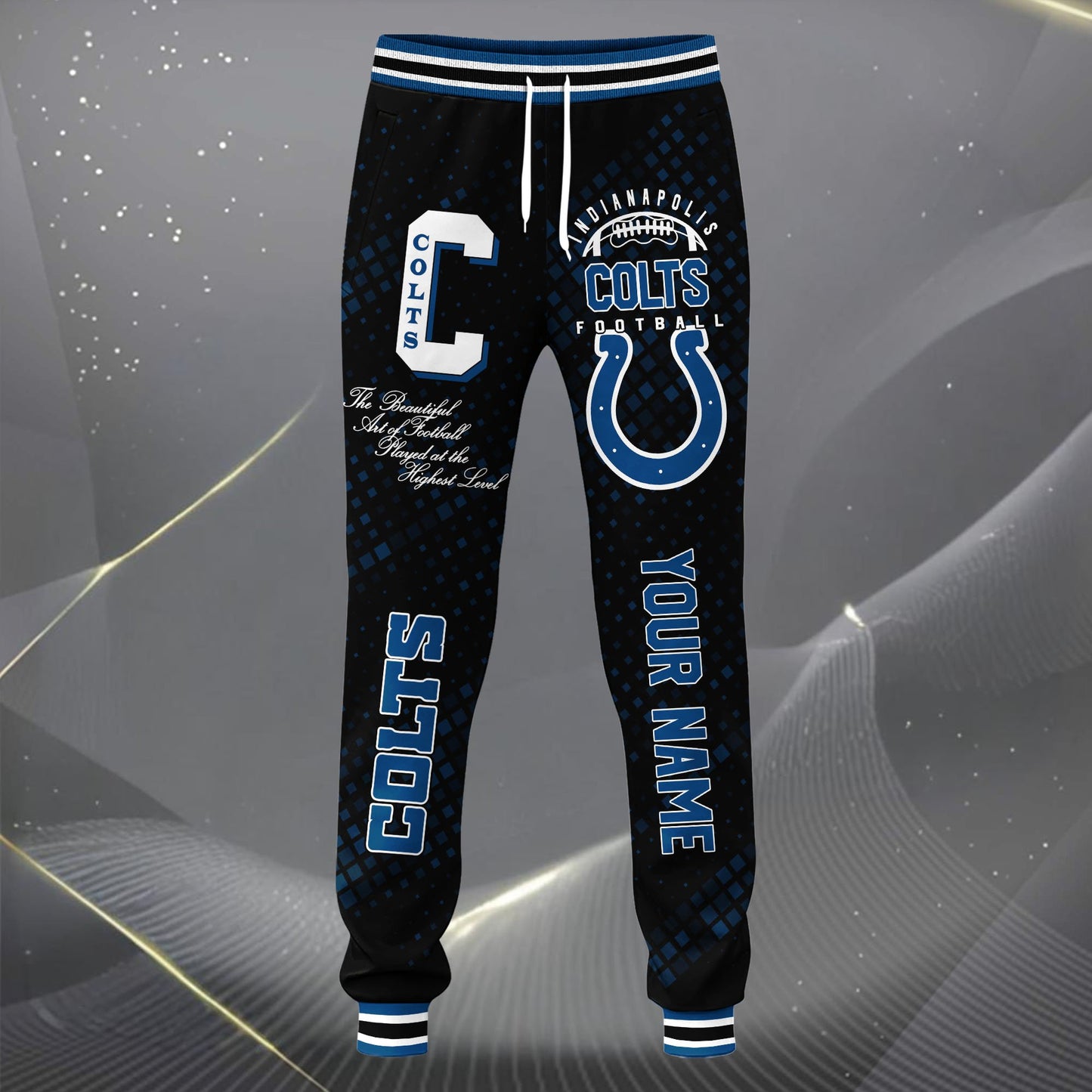 LIMITED EDITION - NEW CUSTOMIZED NFL17 IDC INDIANAPOLIS COLTS SATIN VARSITY JACKET & LONG PANTS