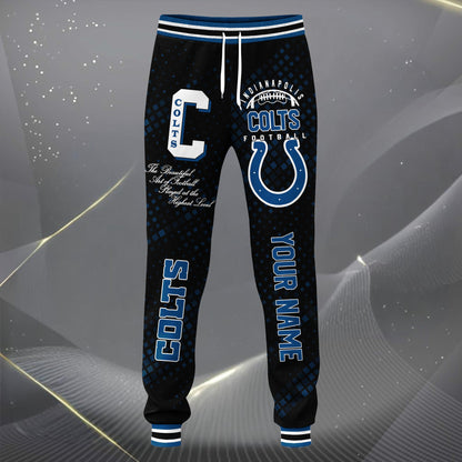 LIMITED EDITION - NEW CUSTOMIZED NFL17 IDC INDIANAPOLIS COLTS SATIN VARSITY JACKET & LONG PANTS