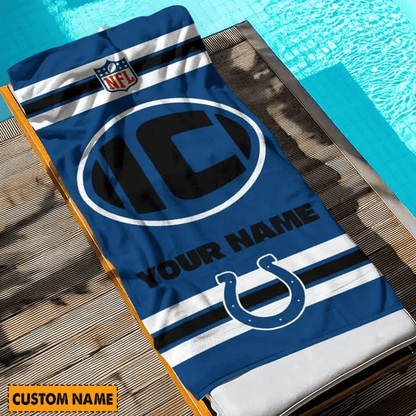LIMITED EDITION - NEW CUSTOMIZED NFL17 IDC INDIANAPOLIS COLTS BEACH & BATH TOWEL (KIDS & ADULTS)