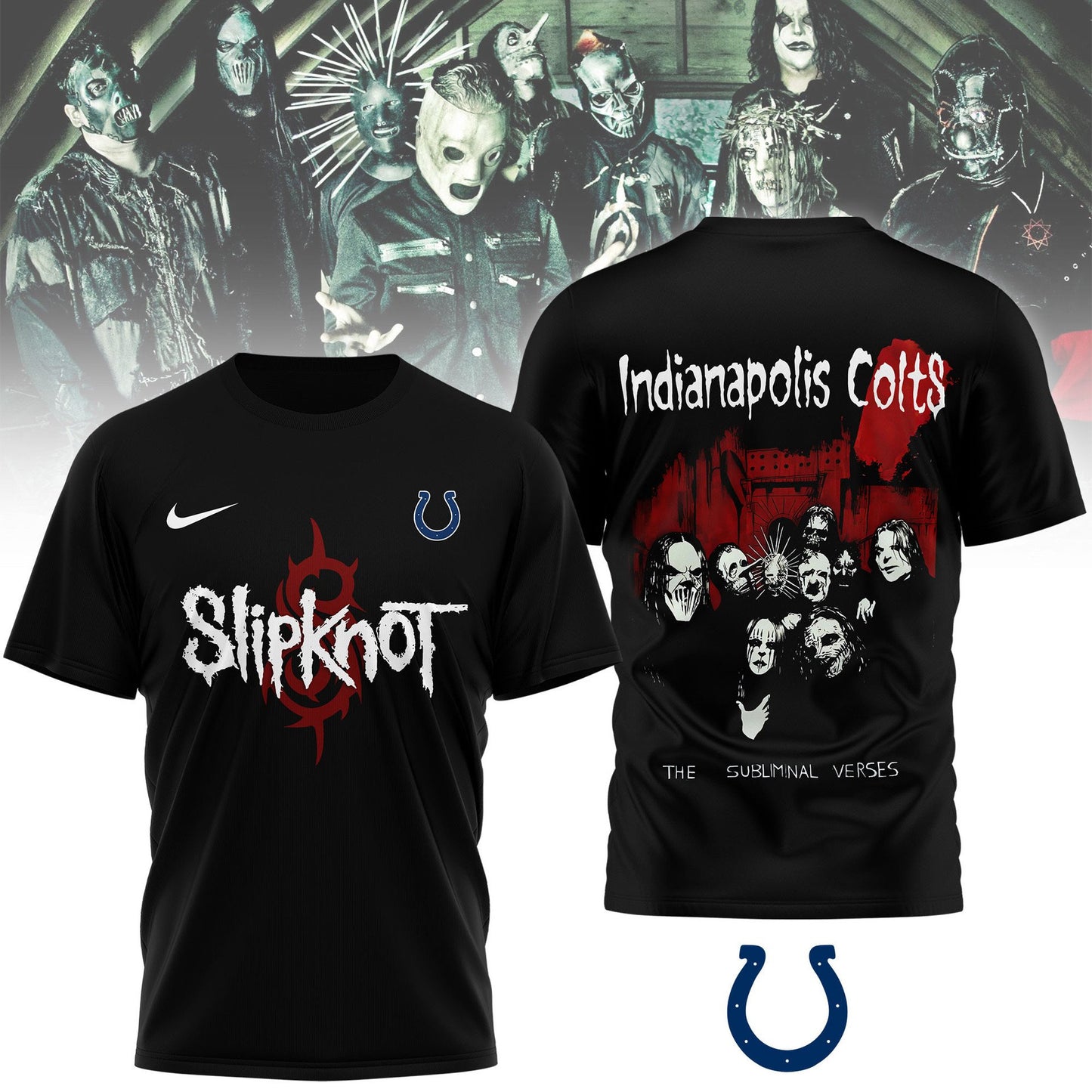 LIMITED EDITION - NEW CUSTOMIZED NFL17 IDC INDIANAPOLIS COLTS SLIPKNOT 3D SHIRT