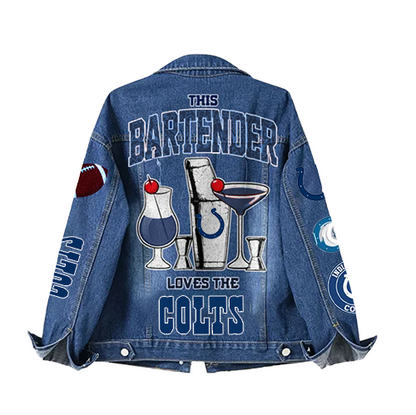 LIMITED EDITION - NEW CUSTOMIZED NFL17 IDC INDIANAPOLIS COLTS DENIM JACKET