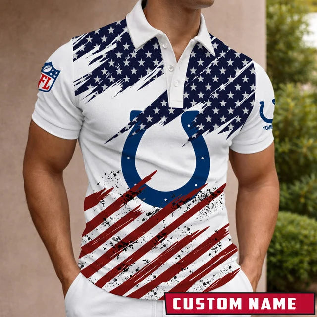 LIMITED EDITION - NEW CUSTOMIZED NFL17 IDC INDIANAPOLIS COLTS POLO SHIRT
