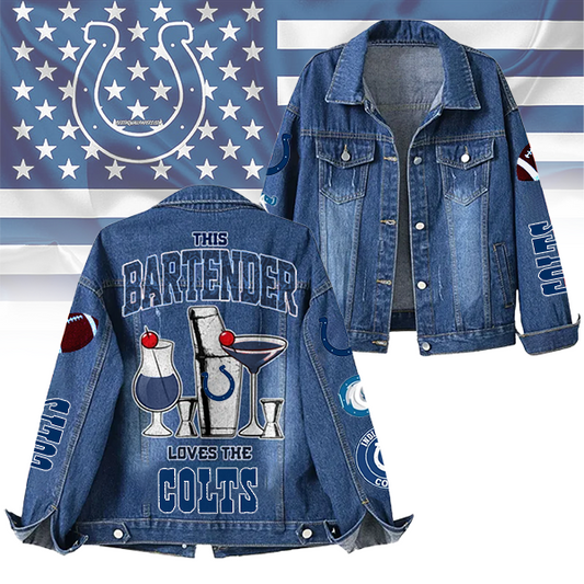 LIMITED EDITION - NEW CUSTOMIZED NFL17 IDC INDIANAPOLIS COLTS DENIM JACKET