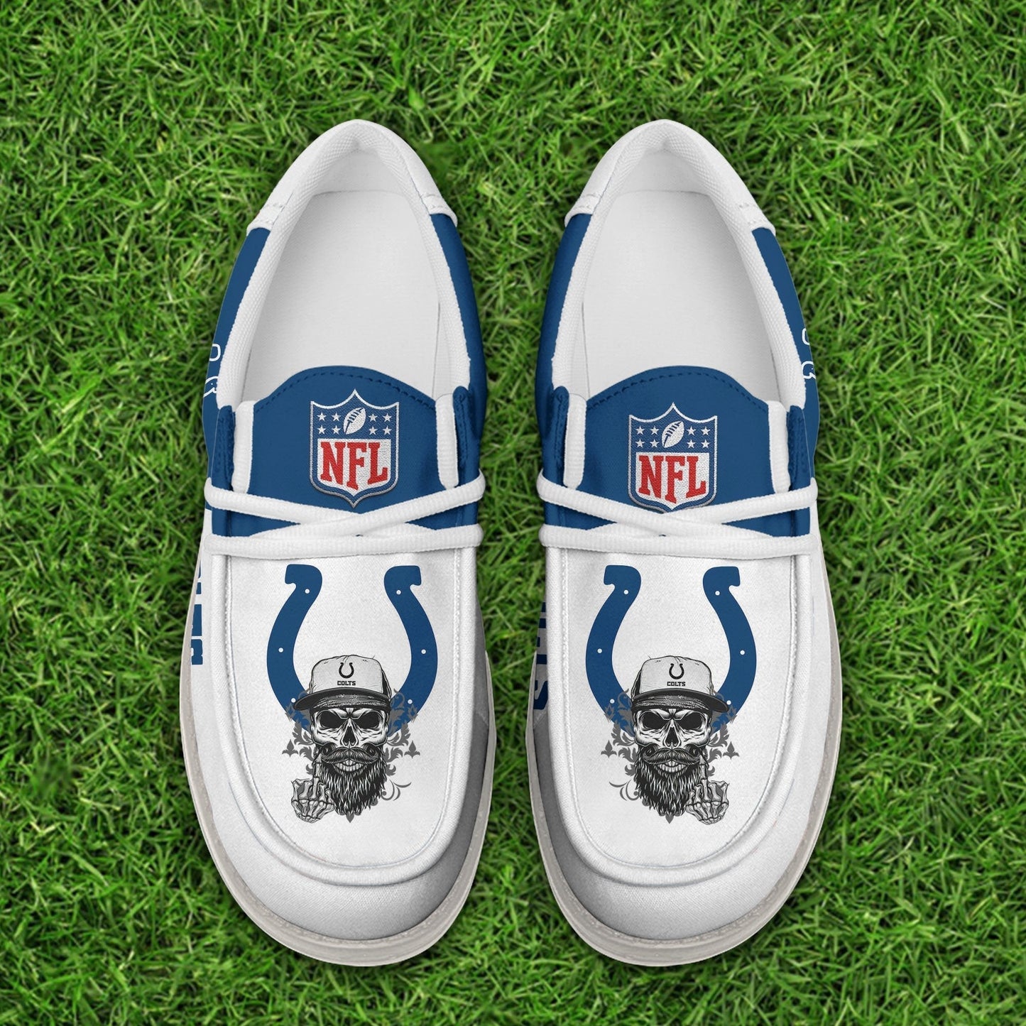 LIMITED EDITION - NEW CUSTOMIZED NFL17 IDC INDIANAPOLIS COLTS LOAFER SHOES