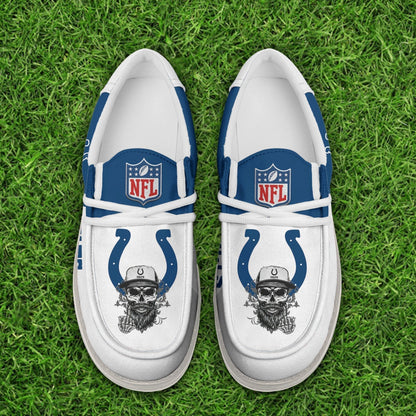 LIMITED EDITION - NEW CUSTOMIZED NFL17 IDC INDIANAPOLIS COLTS LOAFER SHOES
