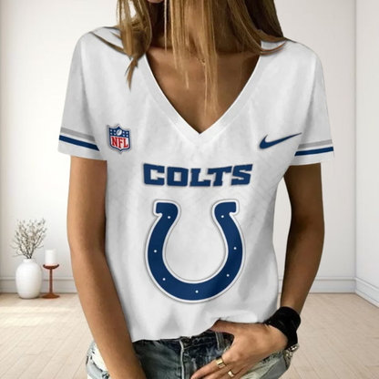 LIMITED EDITION - NEW CUSTOMIZED NFL17 IDC INDIANAPOLIS COLTS V-NECK FEMALE SHIRT