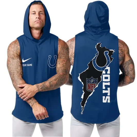 LIMITED EDITION - NEW CUSTOMIZED NFL17 IDC INDIANAPOLIS COLTS HOODED TANK TOP