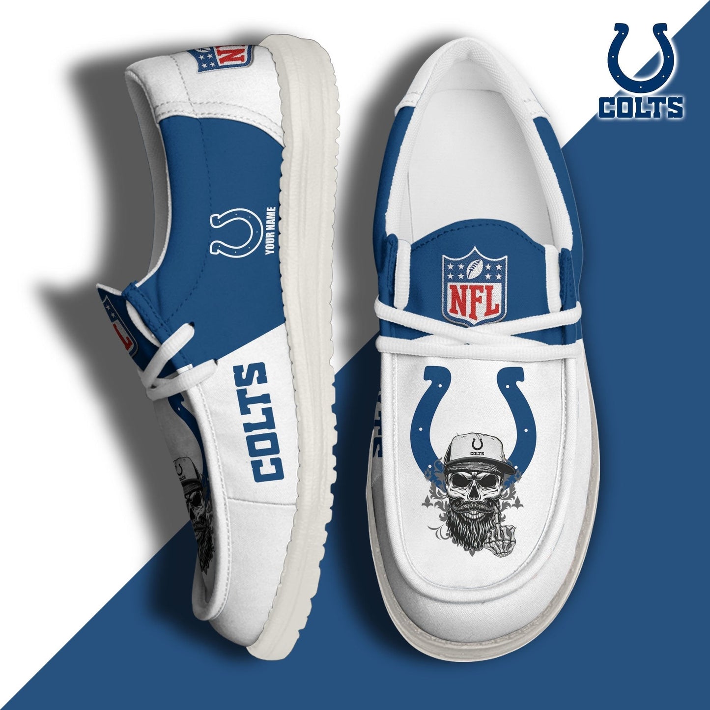 LIMITED EDITION - NEW CUSTOMIZED NFL17 IDC INDIANAPOLIS COLTS LOAFER SHOES