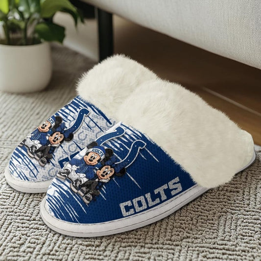 [SPECIAL OFFER] NEW CUSTOMIZED NFL17 IDC INDIANAPOLIS COLTS COTTON SLIPPERS