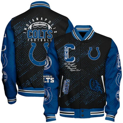 LIMITED EDITION - NEW CUSTOMIZED NFL17 IDC INDIANAPOLIS COLTS SATIN VARSITY JACKET & BASEBALL JACKET