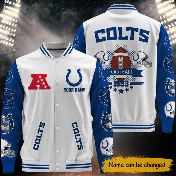 LIMITED EDITION - NEW CUSTOMIZED NFL17 IDC INDIANAPOLIS COLTS BASEBALL JACKET