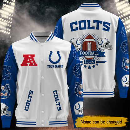 LIMITED EDITION - NEW CUSTOMIZED NFL17 IDC INDIANAPOLIS COLTS BASEBALL JACKET